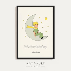 Little Prince Poster FRENCH Petit Prince Wall Art Book Illustration Prince Original Art French Quote Baby Shower Gift Baby Room Wall Art
