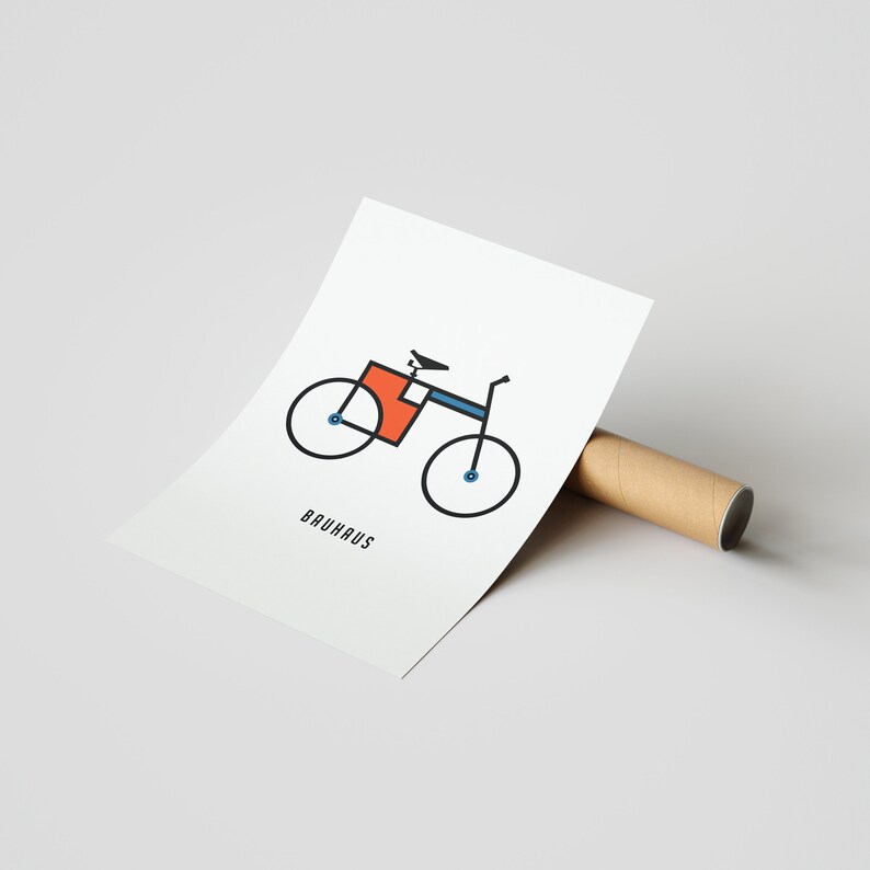 Bauhaus Exhibition Poster Bauhaus Bike Bauhaus Exhibition Print Bauhaus Typography Mid Century