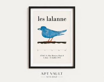 Les Lalanne Exhibition Poster Blue Bird Poster Paris Cnac Exhibition 1975 Vintage Bird Art Print Bird Home Decor Cartoon Blue Bird Wall Art