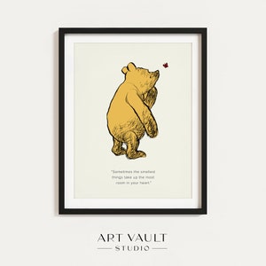 Winnie The Pooh Poster Children's Room Poster Winnie The Pooh Print Smallest Things Quote Nursery Art Kids Room Baby Gift Winnie Wall Art
