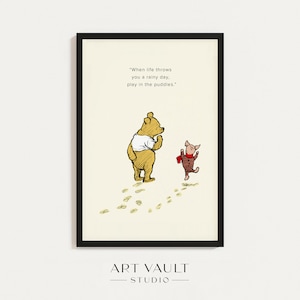 Winnie the Pooh Print Pooh Quote Print Nursery Decor Nursery Wall Art New Baby Gift Rainy Day Puddles Quote Baby Room Baby Present Kid Gift