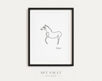 Picasso Horse Poster Picasso Line Art Jockey Gift Horse Art Horse Wall Art Horse Line Drawing Horse Owner Gift Horse Print Horse Lover Gift