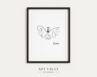 Butterfly Poster Butterfly Art Picasso Butterfly Print Butterfly Gift Minimalist Butterfly Present Line Art Butterfly Sketch Butterfly Wall