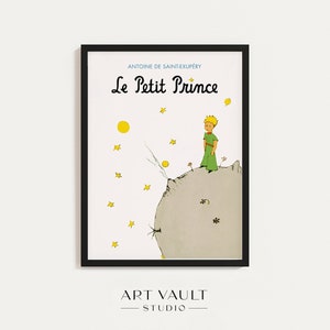Le Petit Prince Poster FRENCH Little Prince Wall Art Nursery Print French Art Little Prince Sky Book Cover Poster Prince Stars Prince Print