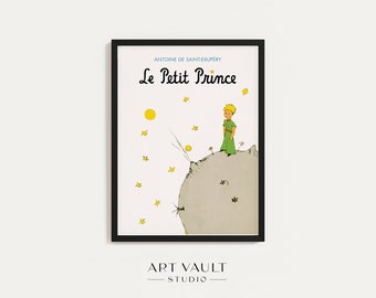 Le Petit Prince Poster FRENCH Little Prince Wall Art Nursery Print French Art Little Prince Sky Book Cover Poster Prince Stars Prince Print