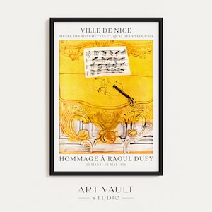 Raoul Dufy The Yellow Console with a Violin Exhibition Poster 1949 Wall Art Home Decor Raoul Dufy Yellow Dufy Print Dufy Wall Art Print