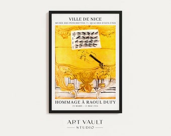 ◆ラウル・デュフィ◆黄色いコンソール ラウル・デュフィ ヴィンテージ プリント 1958 | 「バイオリンのある