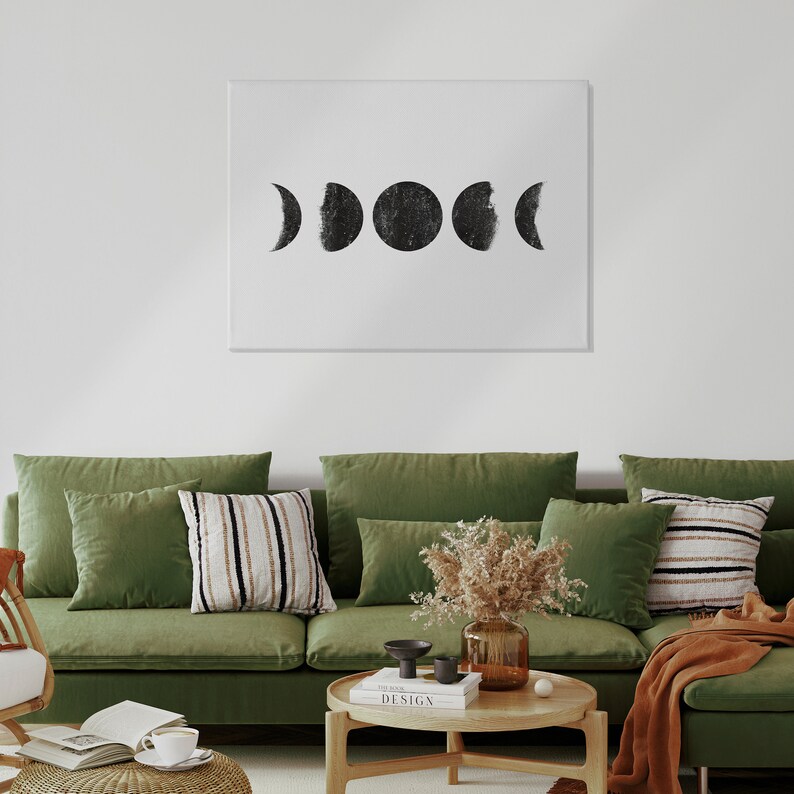 Moon Phase Wall Decor Moon Wall Art Phases of the Moon Lunar Phases ...