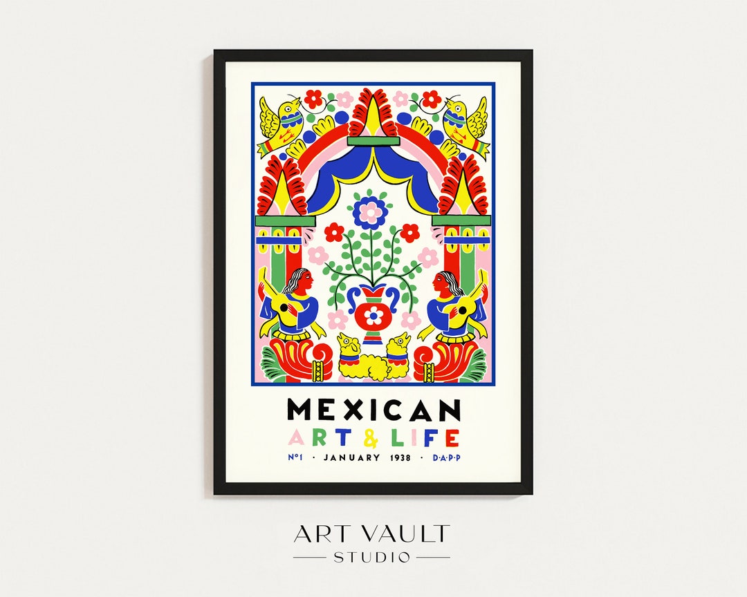 Mexican Art and Life Poster Collage Mexican Magazine Print Mexican
