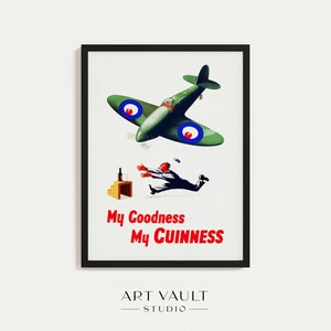 Póster de Guinness Arte de pared vintage de Guinness Dios mío, mi avión de Guinness Arte de pared para el hogar Arte de pared de pub Decoración de pub Arte de bar Decoración de bar Pub irlandés