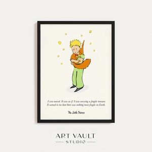 Le Petit Prince Poster ENGLISH Little Prince Wall Art Nursery Art Print The Little Prince Quote Art Prince Fragile Treasure Quote Wall Art