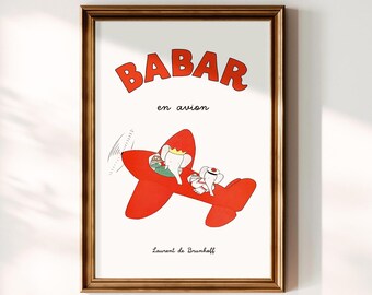 Babar En Avion Poster by Jean De Brunhoff A3 - Etsy