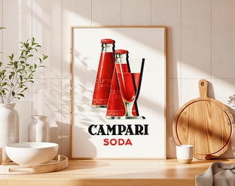 Poster Campari Soda Poster Vintage Drink Poster Italiano Poster Campari Stampa Campari Bar Art Poster Vintage Decorazione da Parete per Bar Italiano