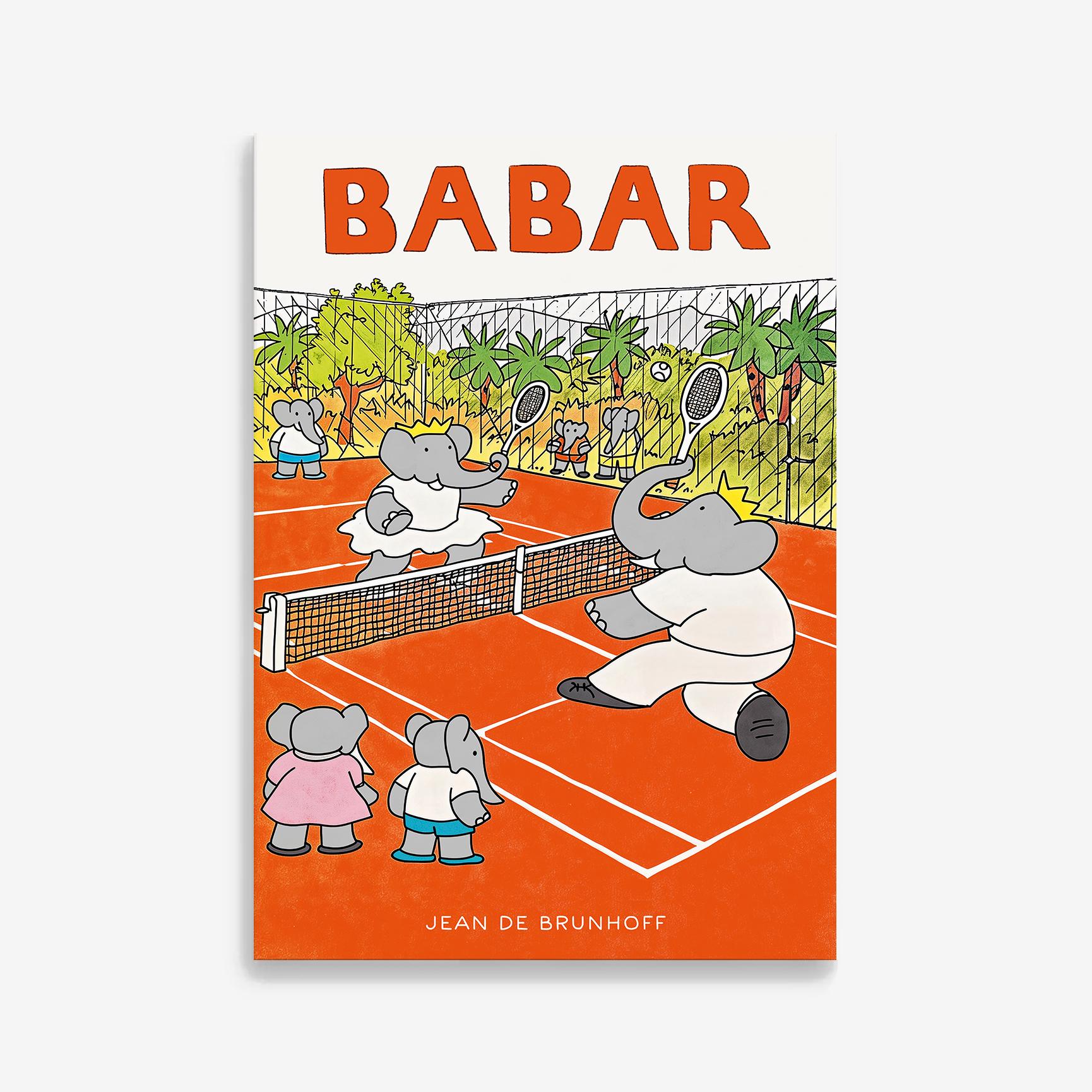 Babar en Tennis 1990年 ブリュノフ アートポスター Babar Tennis Wall Art Babar Tennis Poster Kids Tennis Wall Art