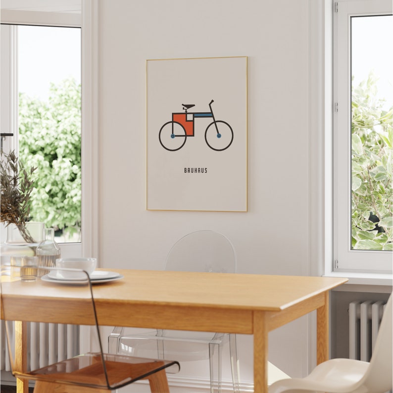 Bauhaus Exhibition Poster Bauhaus Bike Bauhaus Exhibition Print Bauhaus Typography Mid Century