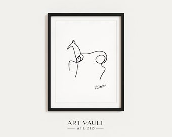 Picasso Horse Poster Picasso Line Art Horse Print Horse Lover Gift Jockey Gift Horse Art Horse Wall Art Horse Line Drawing Horse Owner Gift