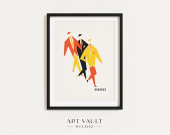 Bauhaus Poster Print Bauhaus Exhibition Poster Bauhaus Three Men Bauhaus Print Bauhaus Typography Mid Century Modern Bauhaus Wall Art Print