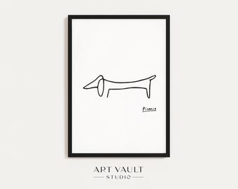 Dog Poster Dog Art Picasso Dog Print Gift for Dog Lover Dog Art Gift Dog Minimalist Dog Lover Gift Line Art Dog Owner Gift Dog Wall Art