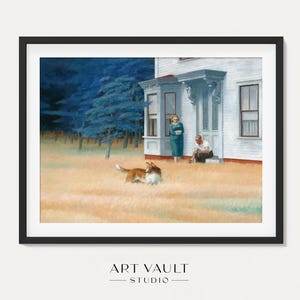 Cape Cod Evening Edward Hopper 1939 Dog Painting Cape Cod Art Hopper Poster Edward Hopper Print Framed Print Hopper Canvas New England Art