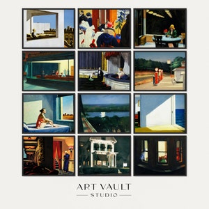 Edward Hopper Poster Printable Edward Hopper Download Edward Hopper Prints Digital Download Art Set of 12 Hopper JPGs Hopper New York Hopper