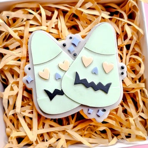 Corn Candy Cookie Halloween Embosser - Raised Cookie Stamp + Optional Cutter - Fondant Decoration - Halloween Cookies - Spooky Cookie