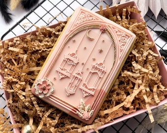 Ramadan Embosser, Arabic Door With Lanterns - Eid Mubarak - Raised Cookie Stamp + Optional Cutter -Cookie Decorating -Fondant