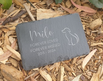 PET MEMORIAL MARKER Personalised Engraved Garden Slate Pet, Dog, Cat, Rabbit, Horse or Animal Memorial Grave Marker