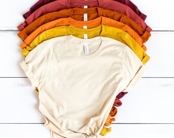 Blank Bella Canvas Shirt: Unisex Fall Colors, DIY Plain Shirt