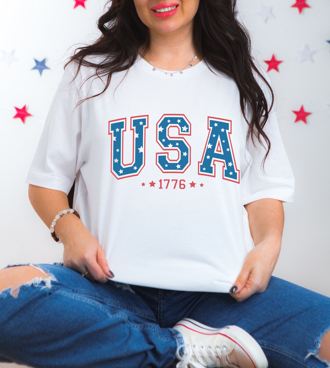 SoGoodKids Retro USA Pocket T-Shirt - Minimalist Vintage Style For 4th Of July & Memorial Day (Navy) - View #8