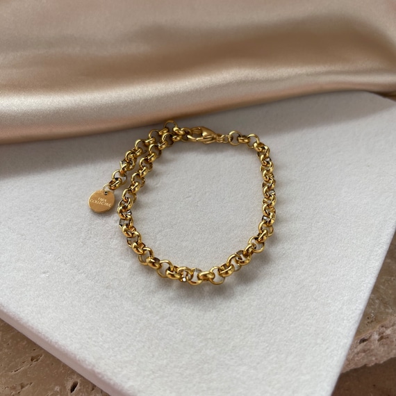 Women's Tilly Sveaas Small Gold T-bar Clasp on Belcher Chain Bracelet |  Bracelets | Fenwick