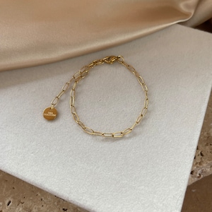 Dainty Paperclip Chain Bracelet | 18k Gold Plated Stainless Steel Bracelet
