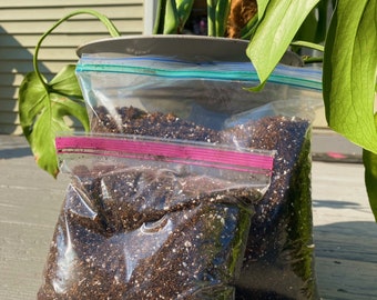 Quart size bag of homemade potting soil flor tropical plants