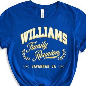 Camiseta personalizada para reunião familiar, camiseta unissex com nome da família, camiseta para eventos familiares de verão, presente personalizado para grupo de churrasco em família com letra da faculdade