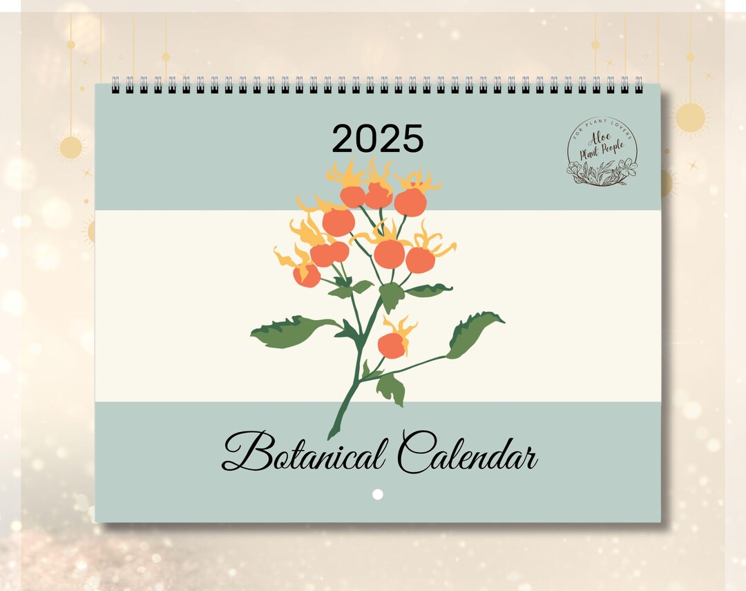 2025 Botanical Wall Calendar Floral Illustrations Sunday Start Medium ...