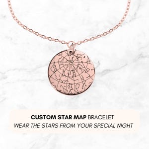 Bracelet personnalisé carte des étoiles, bijoux constellation personnalisés, bracelet plaqué or 18 carats, argent ou or rose, cadeau ciel nocturne pour elle