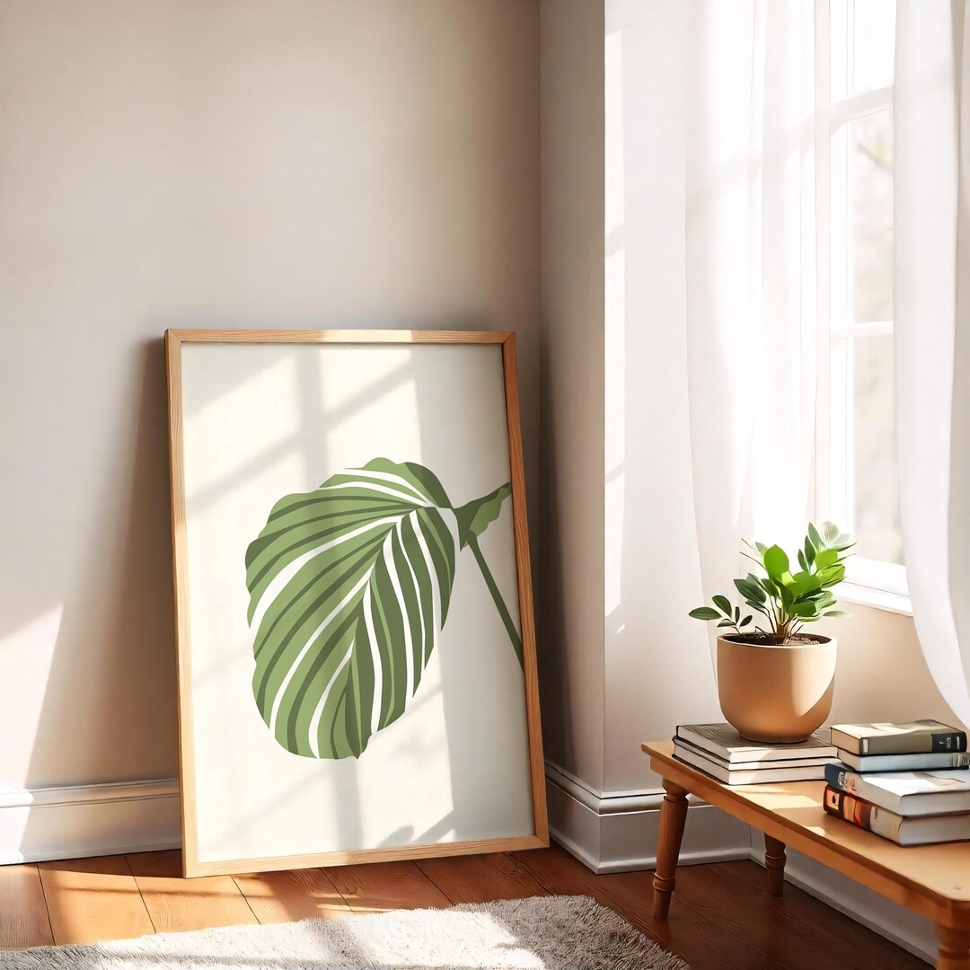 Tropical Leaf Art Print: Modern Boho Jungle Wall Decor - Etsy