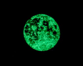 Glow in the Dark Iron On Patch, Earth, Moon, Cosmic, Embroidered Jean Patch, Craft Supplies, Sewing