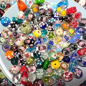 Lampwork Bead Mix, High Quality, Jewelry Making, Mystery Grab Bag, Craft Supplies, Bumpy Beads