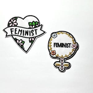 Feminist Patch, Embroidered Iron On, Jean Patch, Applique, Female Symbol