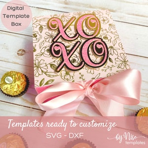 CAJA DE REGALO DE CHOCOLATE - Plantilla de Caja de Chocolate con Bolsillo para Tarjeta de Regalo, Vídeo Tutorial Incluido. Caja Ferrero para Cricut y Silhouette, svg, dxf
