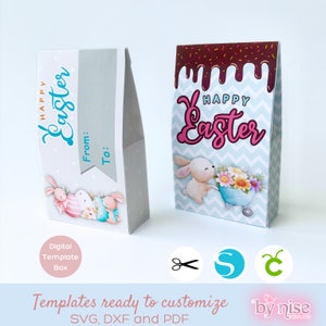 PASEN CHOCOLADE SLIM Box, chocoladedoos sjabloon voor Pasen, voor Cricut, silhouet, svg, dxf en pdf. Gebruikte kunst is inbegrepen!