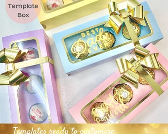 FERRERO CHOCOLATE BOX - for three ferrero chocolate. Template for Cricut, Silhouette, svg, pdf, dxf