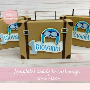 AVIATOR SUITCASE BOX - Fichiers de découpe pour Cricut et Silhouette, bonbonnière aviateur, svg de pilote d'avion, fichiers svg, fichiers dxf.