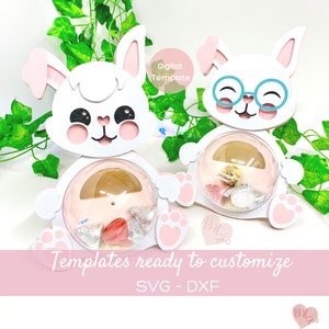 イースターバニーキャンディホルダー、イースターチョコレートドーム、ビデオチュートリアル付き - SVG ファイル、DXF カットファイル、Cricut ファイル、シルエットファイル