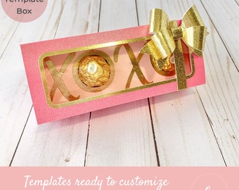 XOXO BOX - Chocolate Ferrero Box Template - svg and dxf (for Cricut, Silhouette Studio and for other cut machines)