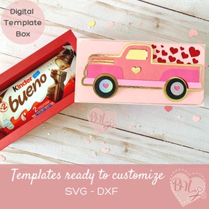 LOVE チョコレート ボックス - キャンディ ホルダー、SVG および DXF デジタル ファイル、バレンタイン デー ギフト、Cricut および Silhouette デジタル ファイル。