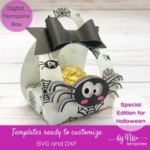 SPECIAL HALLOWEEN Ferrero BOX  and Happy Halloween Digital Pack- Chocolate Ferrero Box Template for Cricut, Silhouette, svg, pdf, dxf