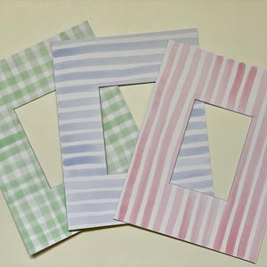 Hand Painted Watercolor Frame Mat: 11x14 with 4.5x6.5” Opening