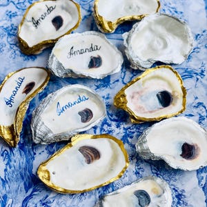 Cadeaux de mariage personnalisés en coquille d'huître/cartes de placement