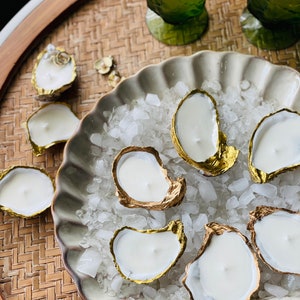 Golden Edge Oyster Shell Soy Wax Candle: Natural Home Decor